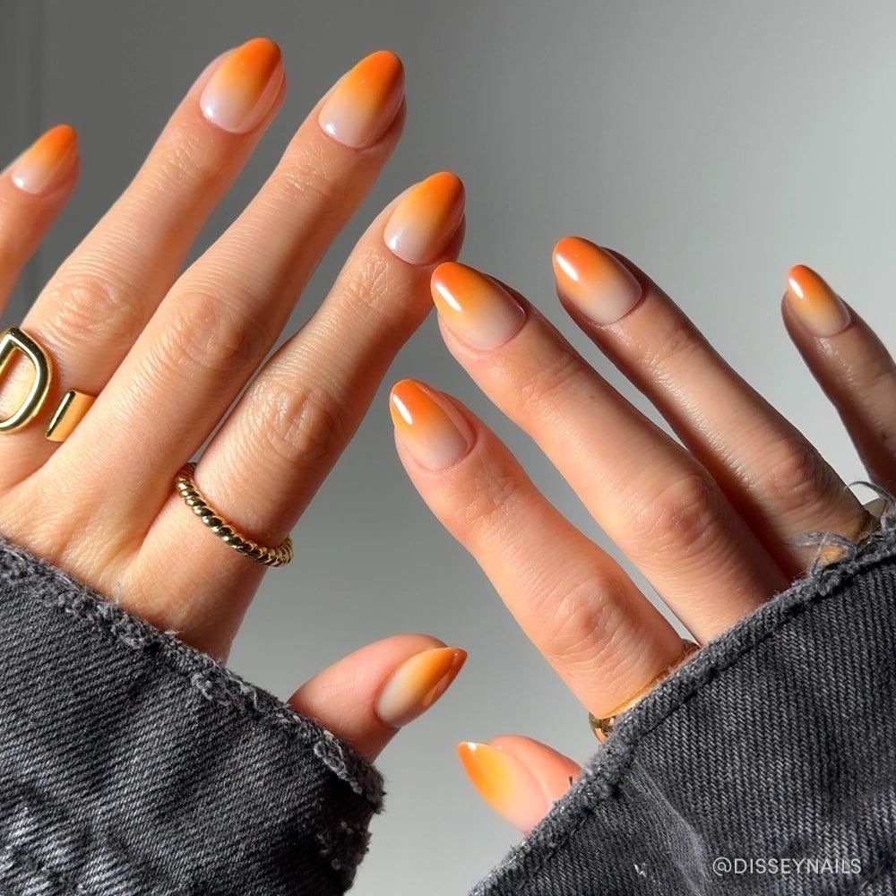 Candy corn ombre gradient nail design