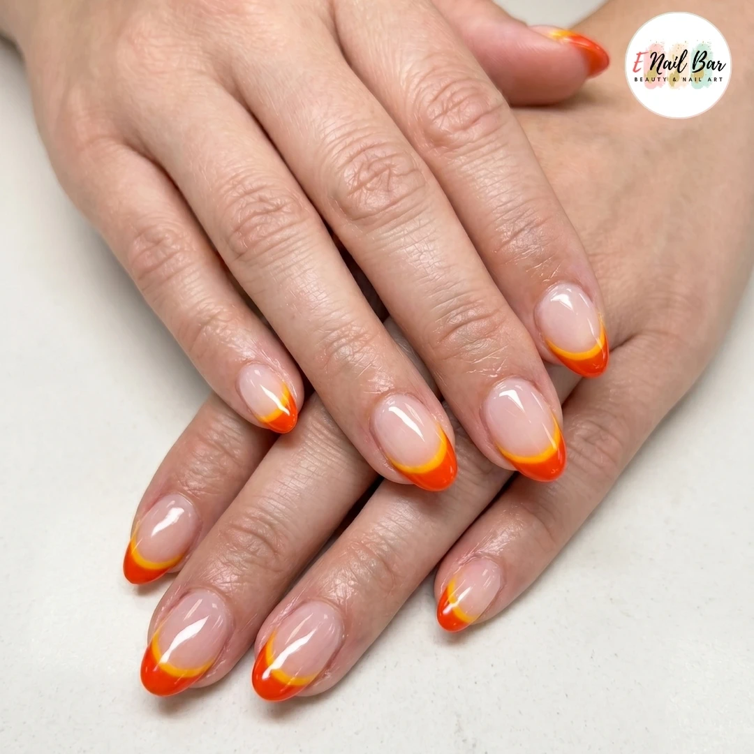 Candy corn french tip nails
