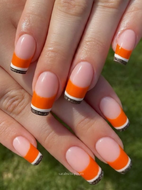 Micro french candy corn tip nails