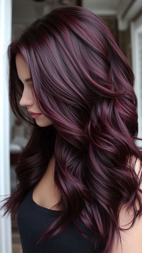 Dark plum hair color