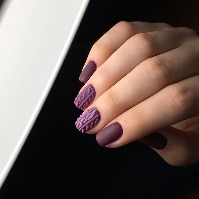 Cable Knit in Deep Plum