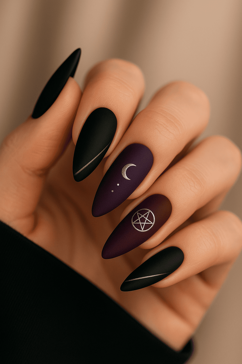 Witchy Moon Phases - Halloween nail art