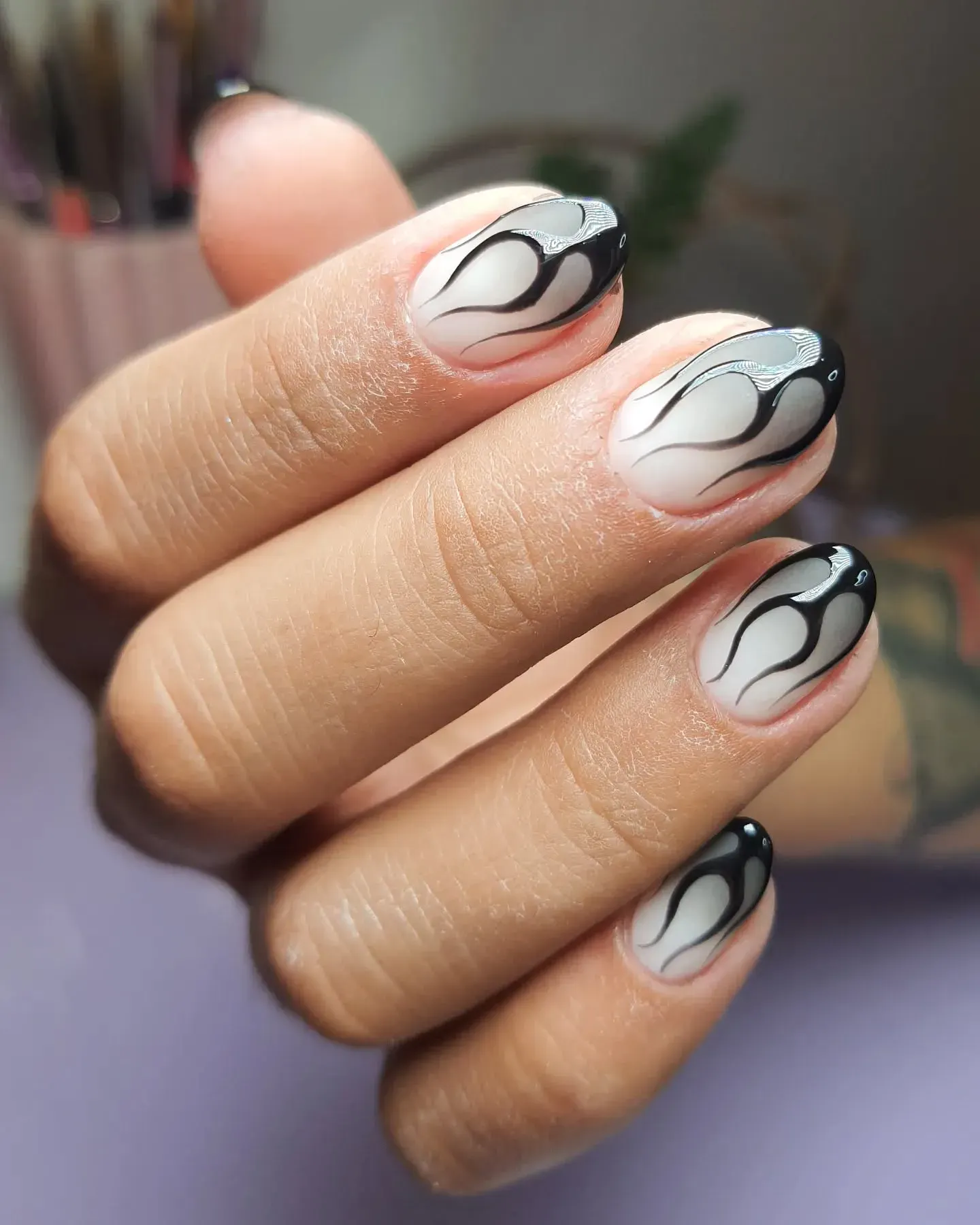 Black Flame Nails