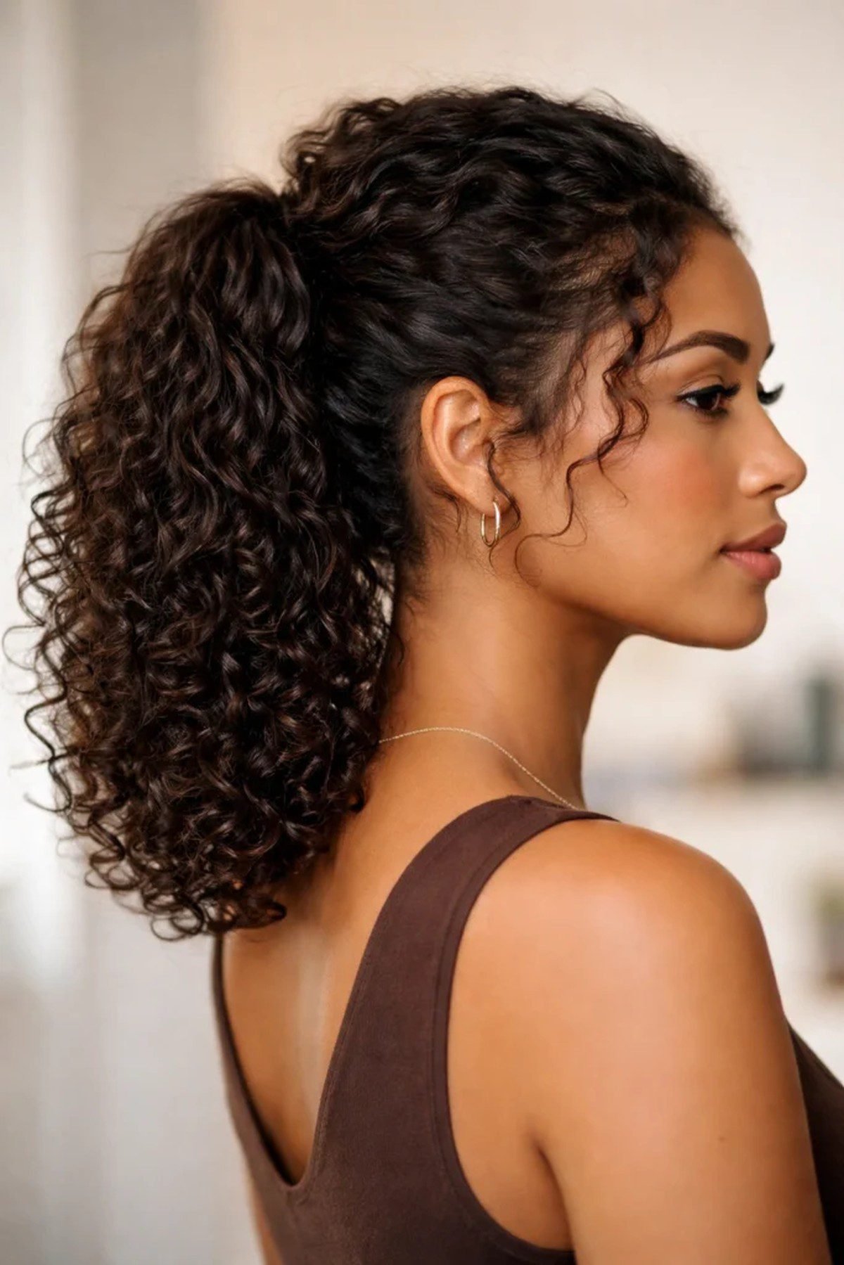 High Ponytail with Curls hairstyle