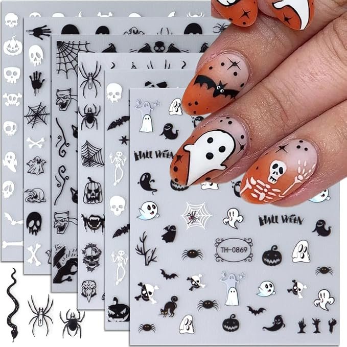 Kids pumpkin halloween nail stickers