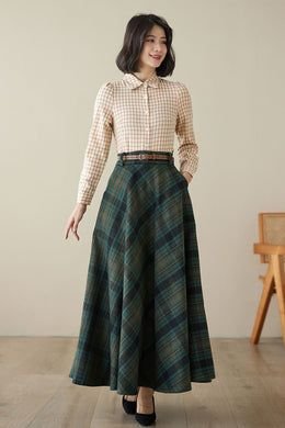 Festive midi skirt with blouse for work Christmas party