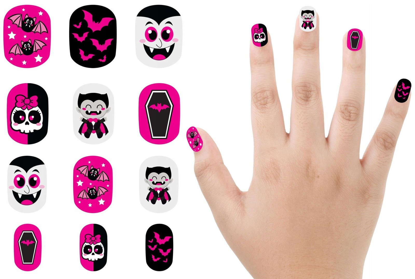 Cute vampire nail art for kids