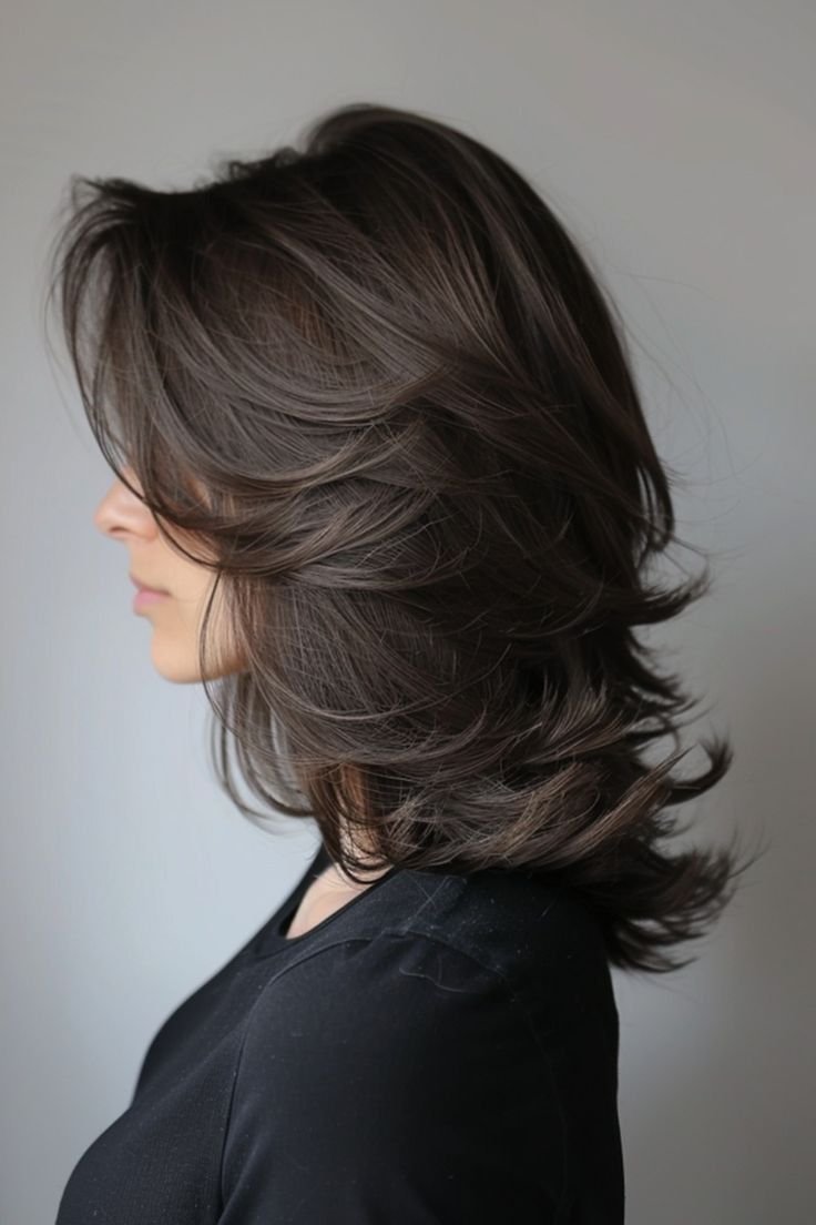Feathered layers haircut