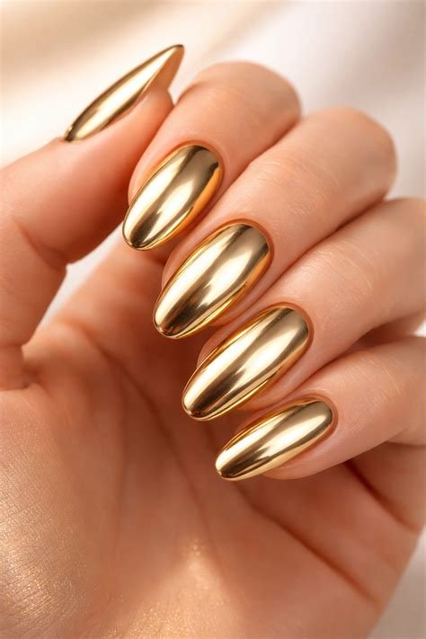 Gold Chrome Mirror Nails