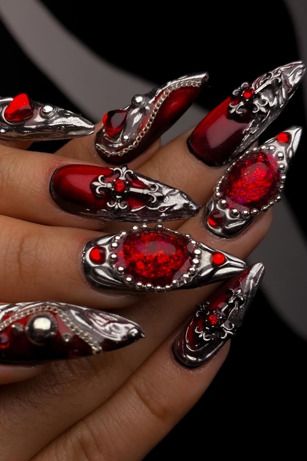 Vampire Coffin Nails - Halloween nail art
