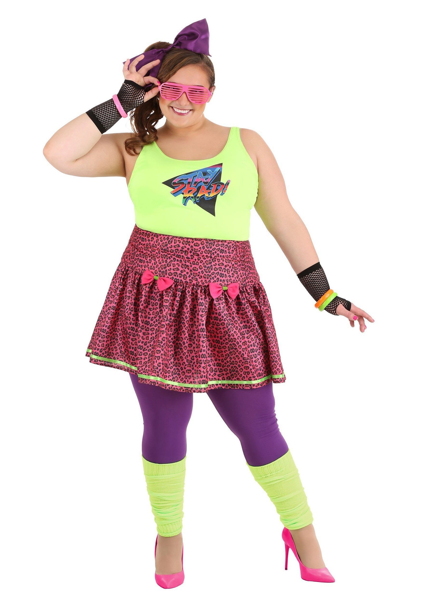 80s neon aerobics party outfit woman halloween