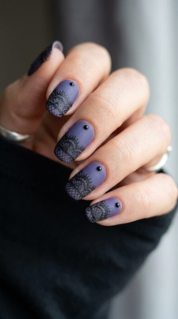 Purple Base with Black Lace