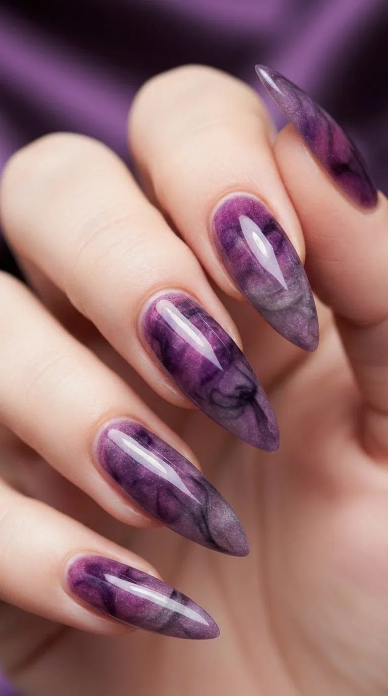 Purple Marble with Black Veins