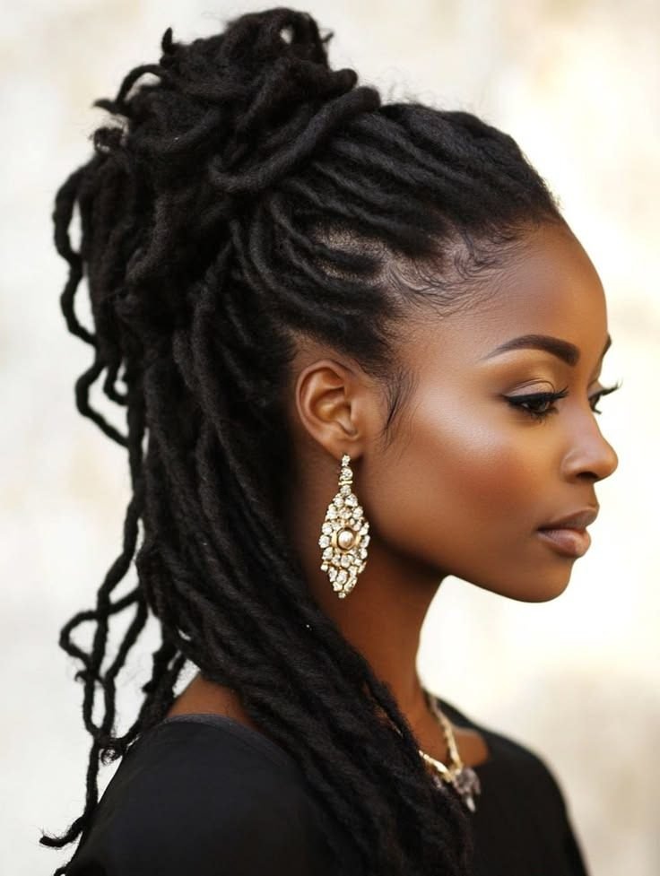 Faux Locs Updo