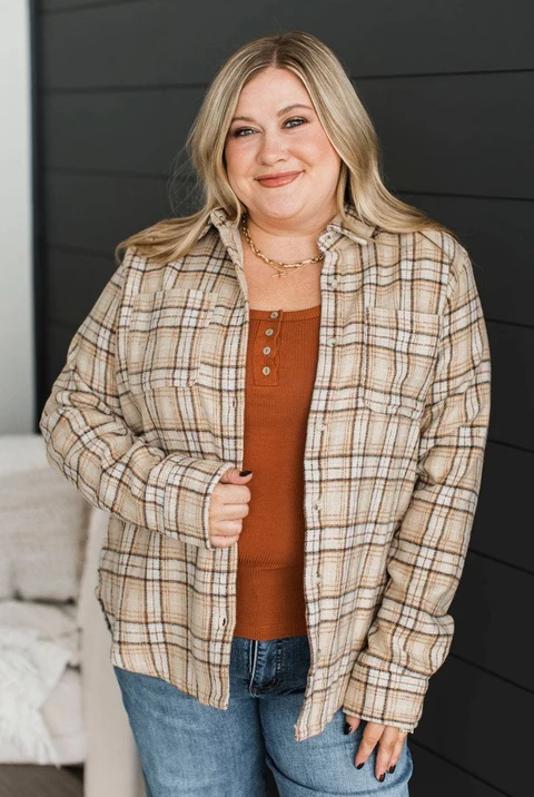 Shacket over henley tee fall casual layering