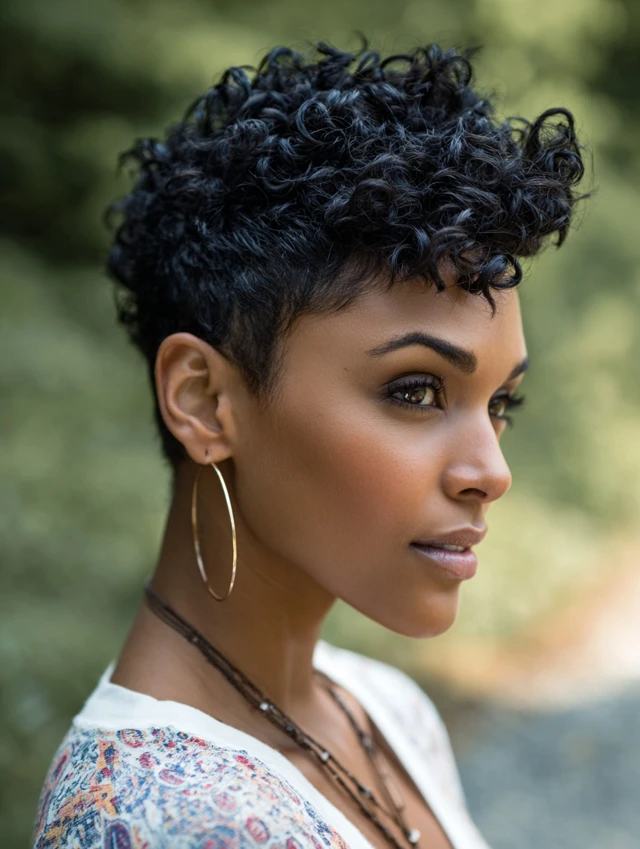 Curly Pixie Cut