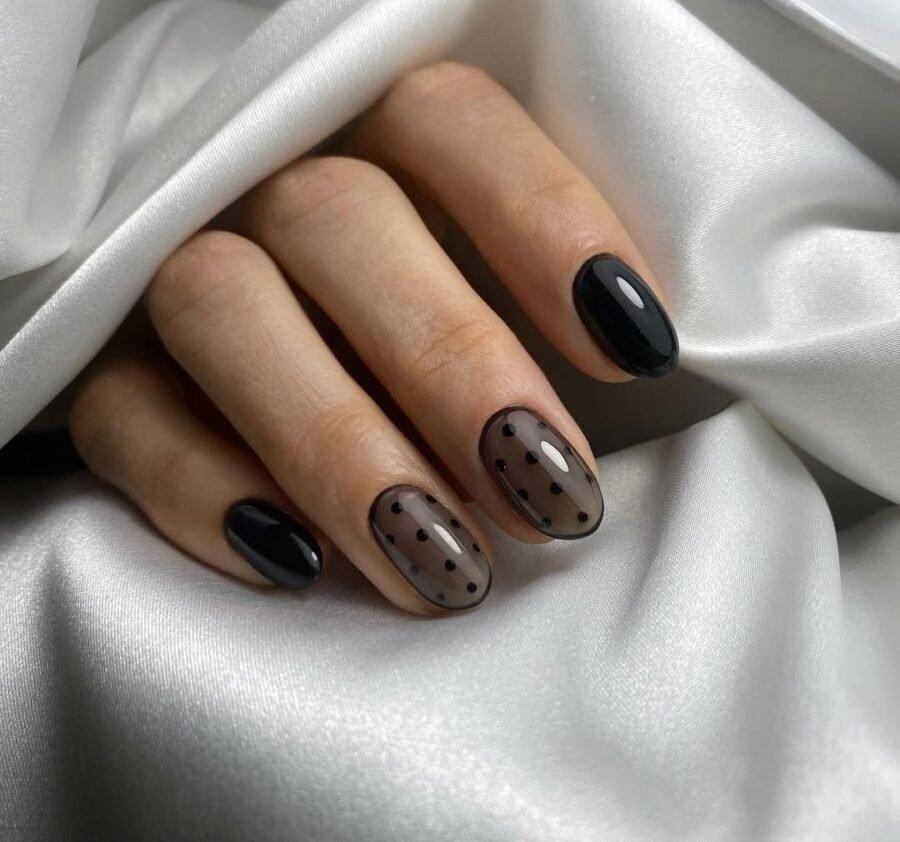 Sheer black jelly nails