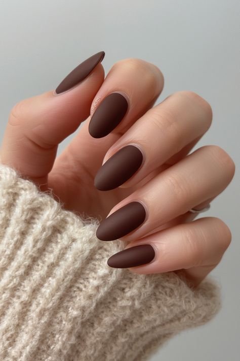 Matte espresso Halloween nails