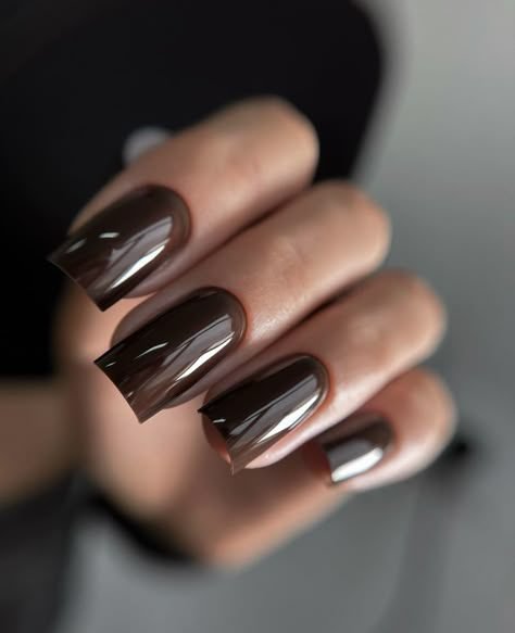 Espresso brown Halloween nails