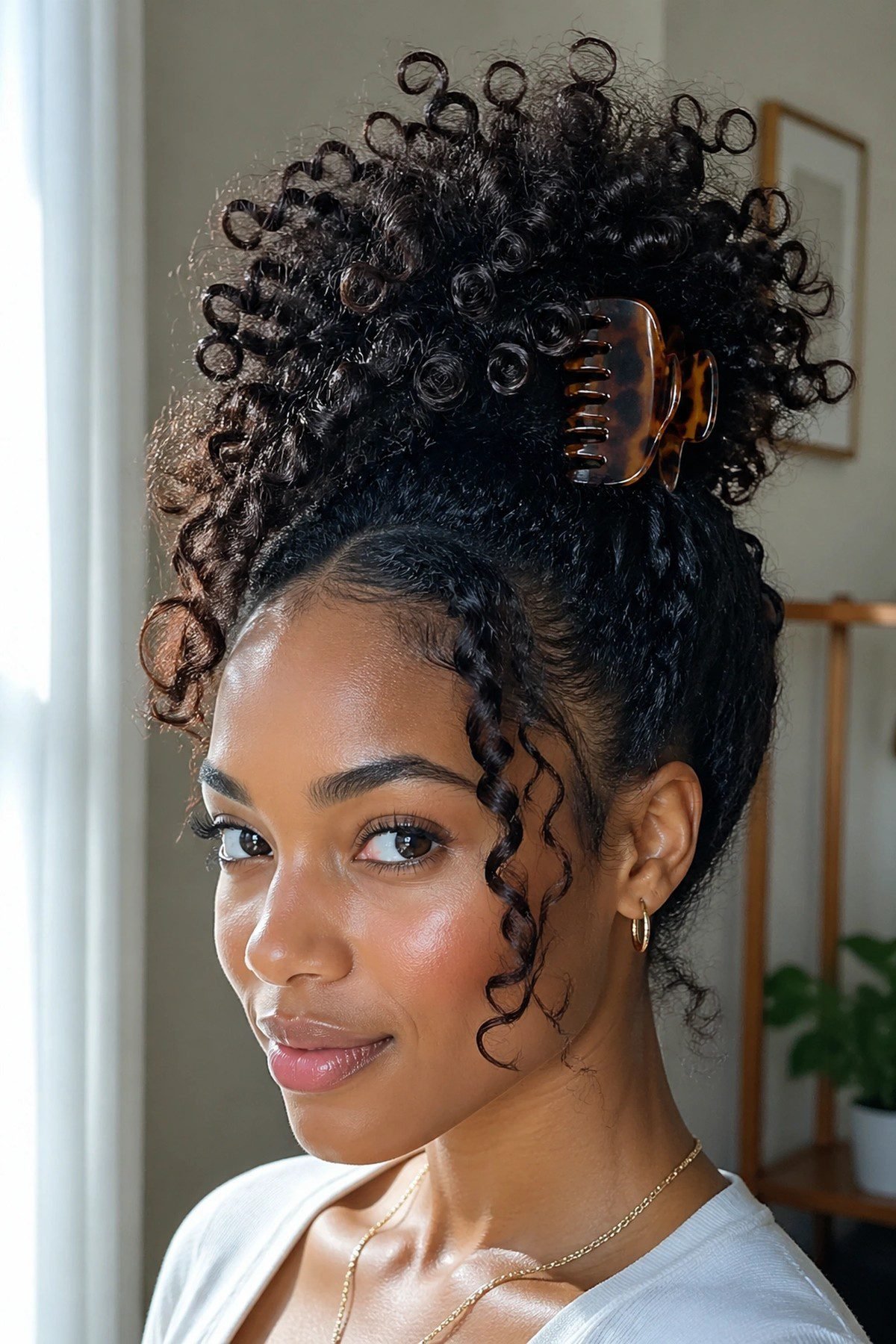 Curly Pineapple Updo hairstyle