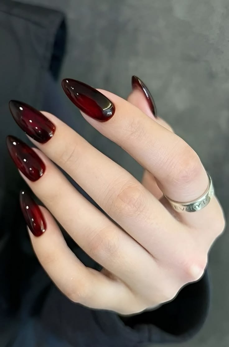 Oxblood jelly nails Halloween