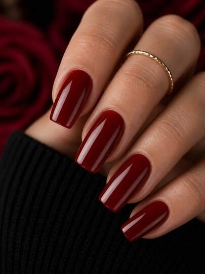 Oxblood red Halloween nails