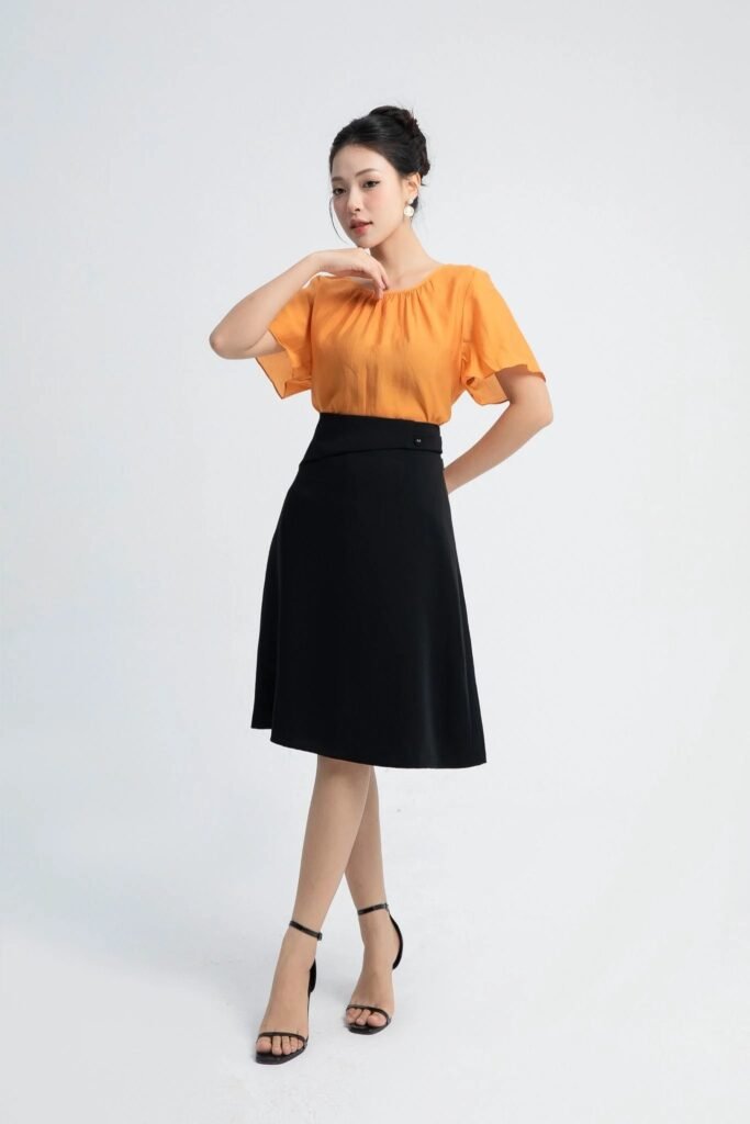 Orange and black October outfit 1
