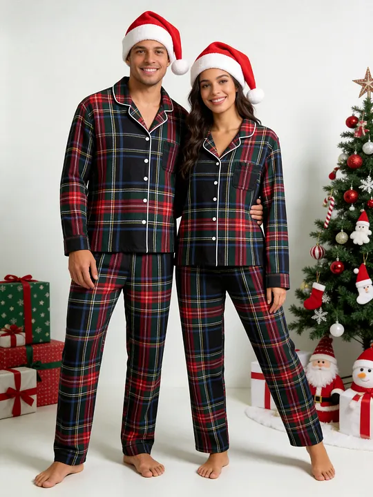 Couples matching Christmas pajamas for women