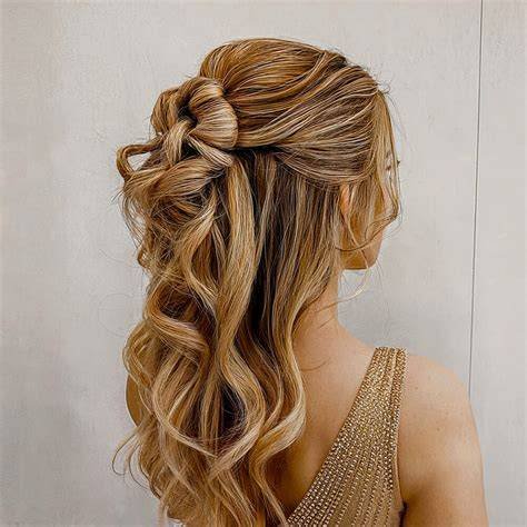 Half up top knot hairstyle for homecoming