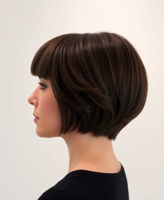 Layered french bob with curtain bangs