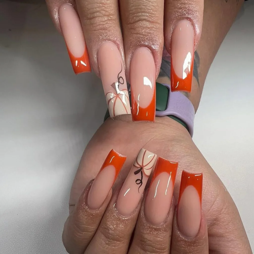 Burnt Orange French Tips