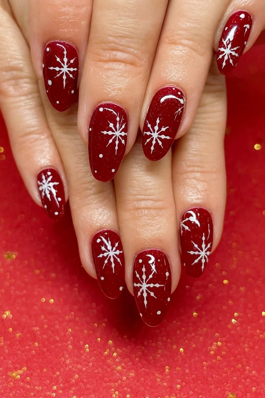Classic Red Christmas Nails Glossy