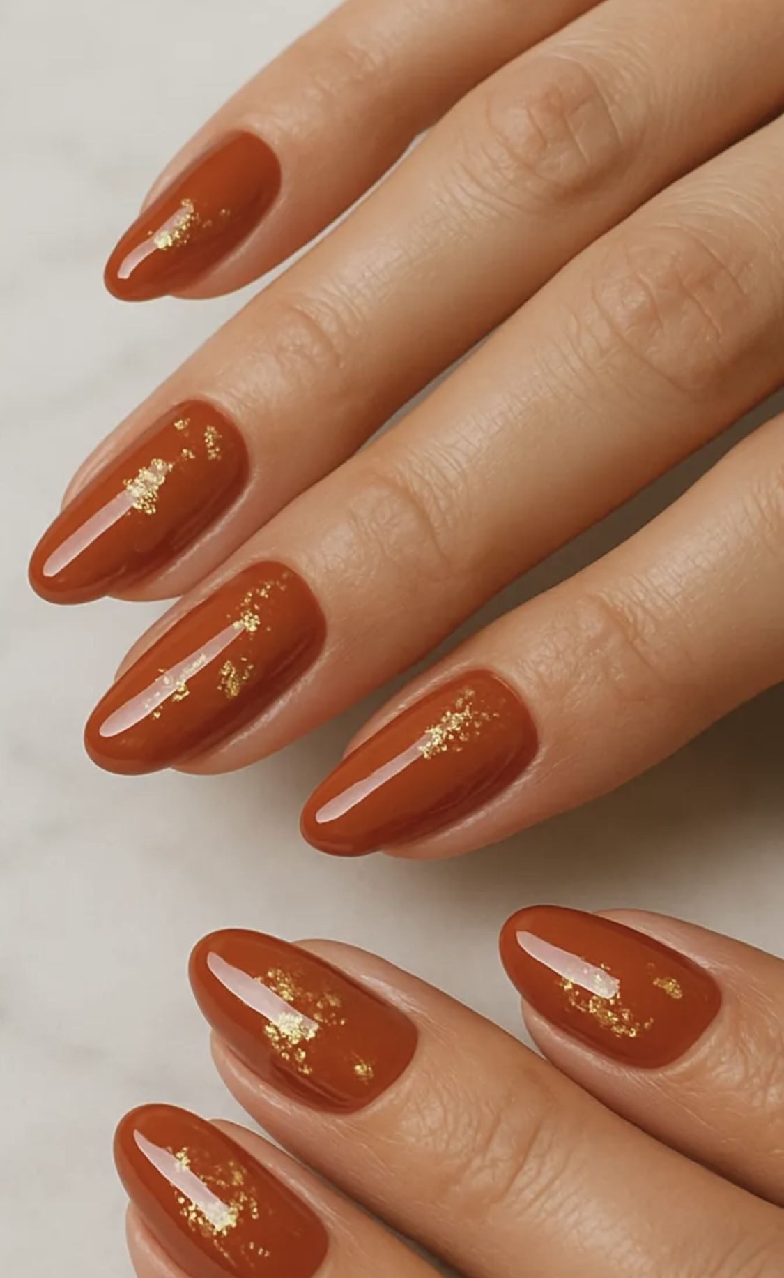 Burnt Orange With Gold Foil