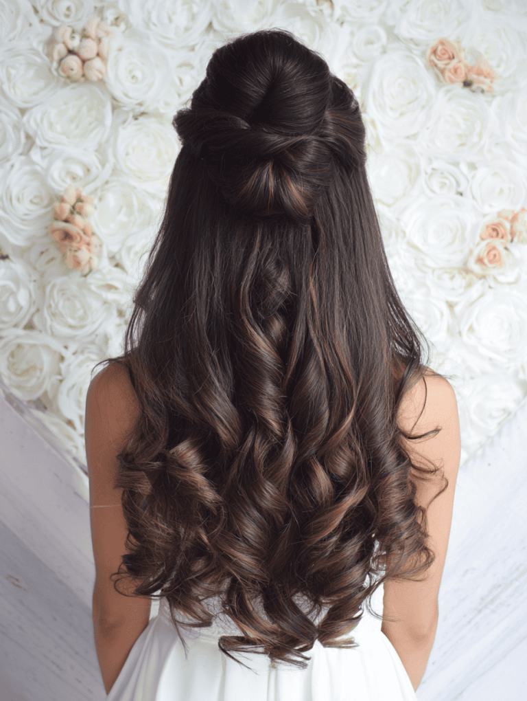 Romantic loose half up hairstyle