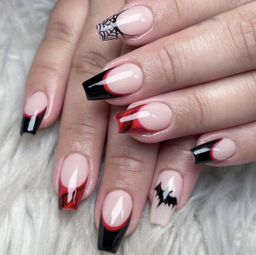 14. Red and Black Goth Bats