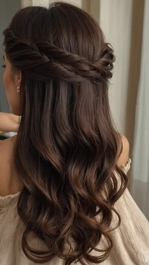 Side braid half up half down hairstyle