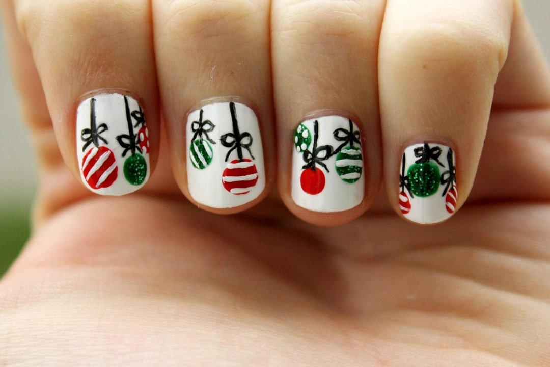 Christmas Ornament Nail Art Baubles