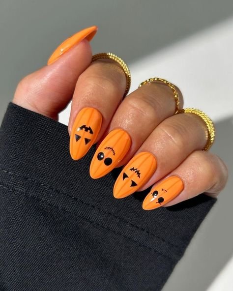 Burnt Orange Velvet - Halloween nail art