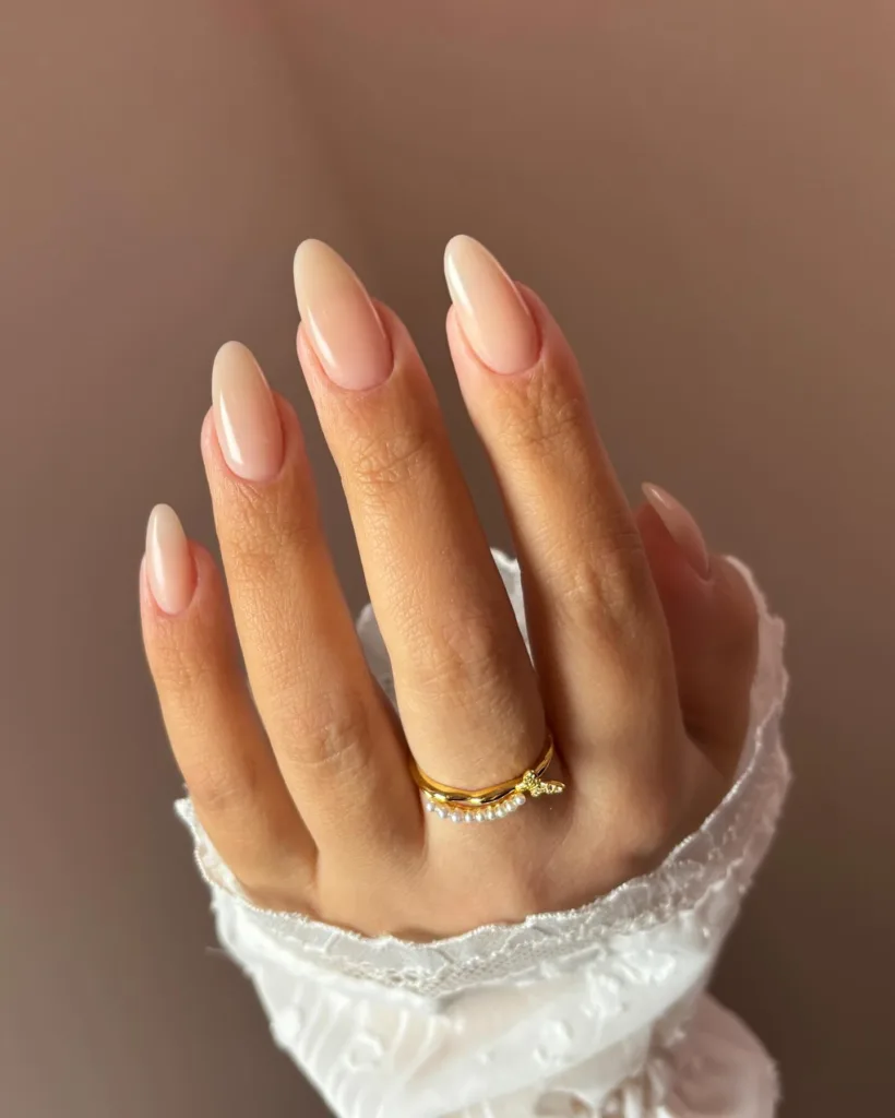 Oat milk creamy nude nails, the cozy neutral