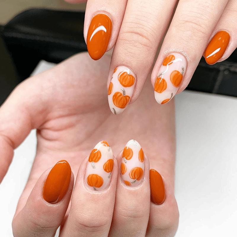 Charred Ember Tips - Halloween nail art