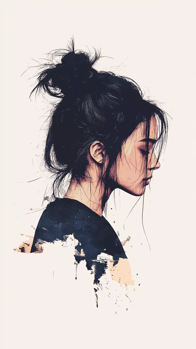 Messy bun for thin hair - fuller hair illusion idea 8