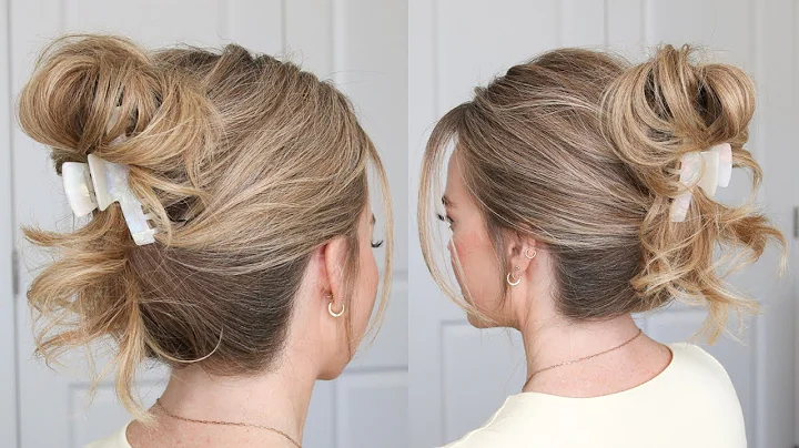 Messy bun for thin hair - fuller hair illusion idea 10