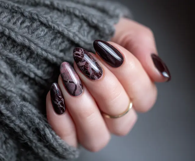 Black Cherry with Burgundy Marble
