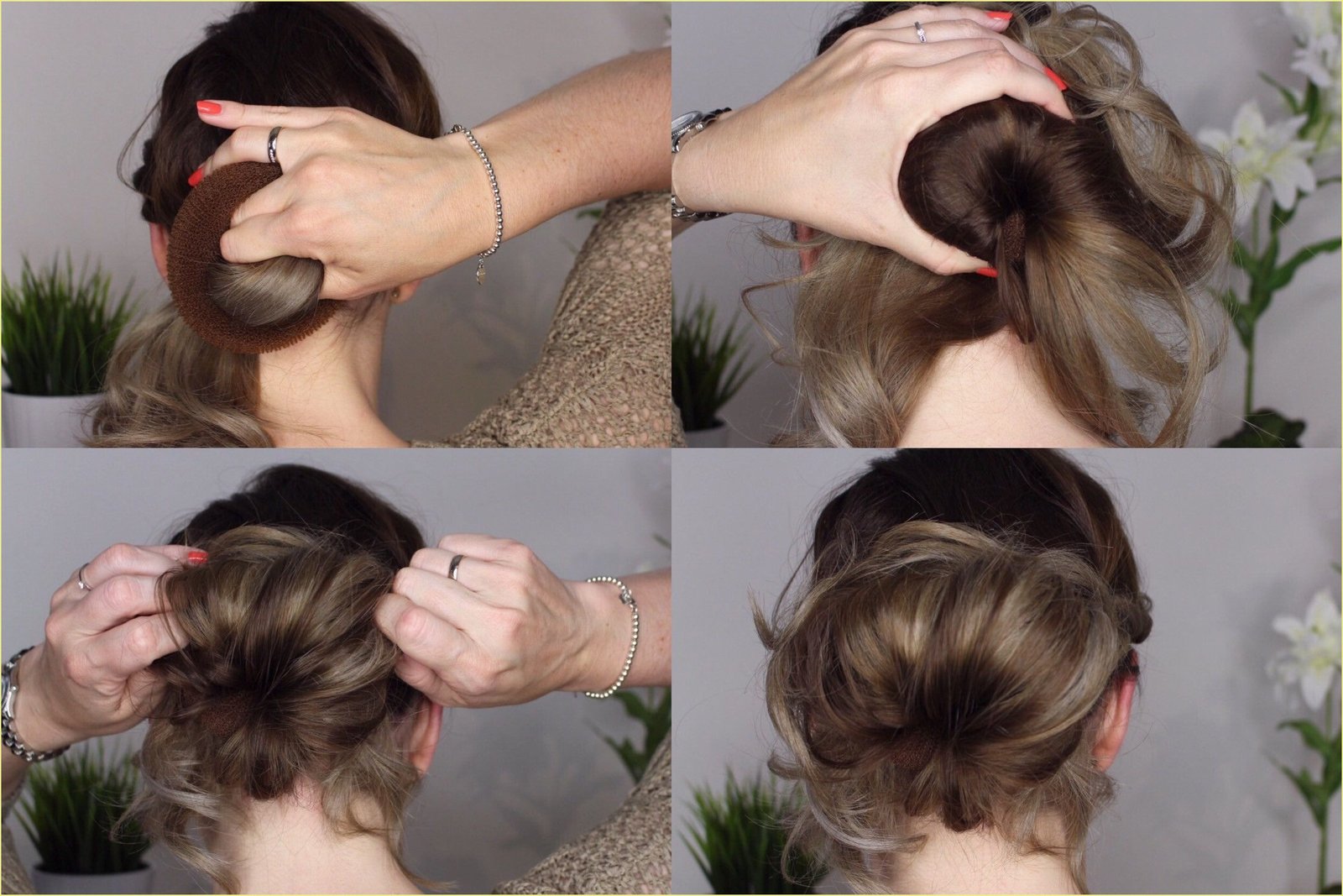 Messy bun for thin hair - fuller hair illusion idea 13