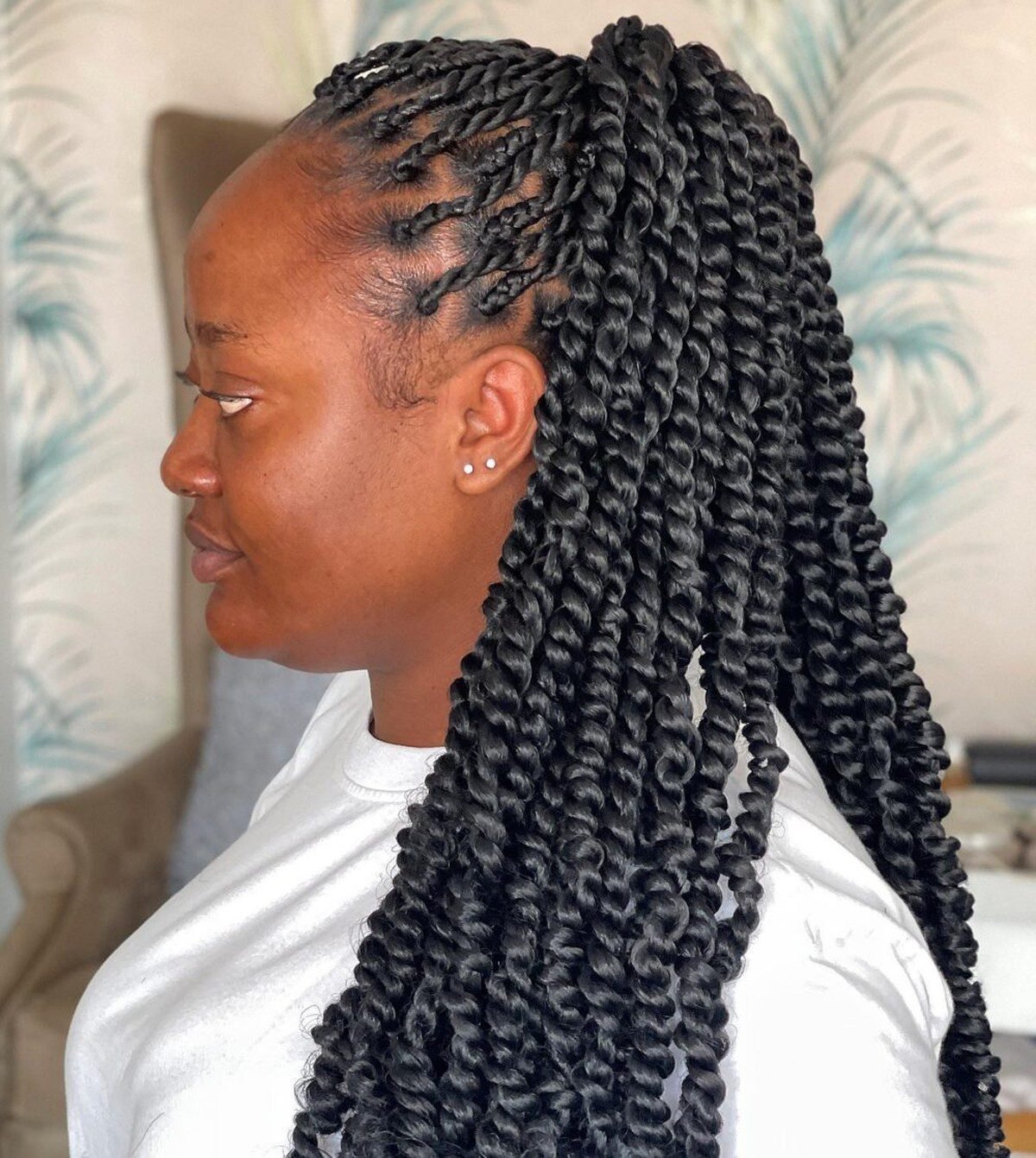 Black woman with passion twists hairstyle