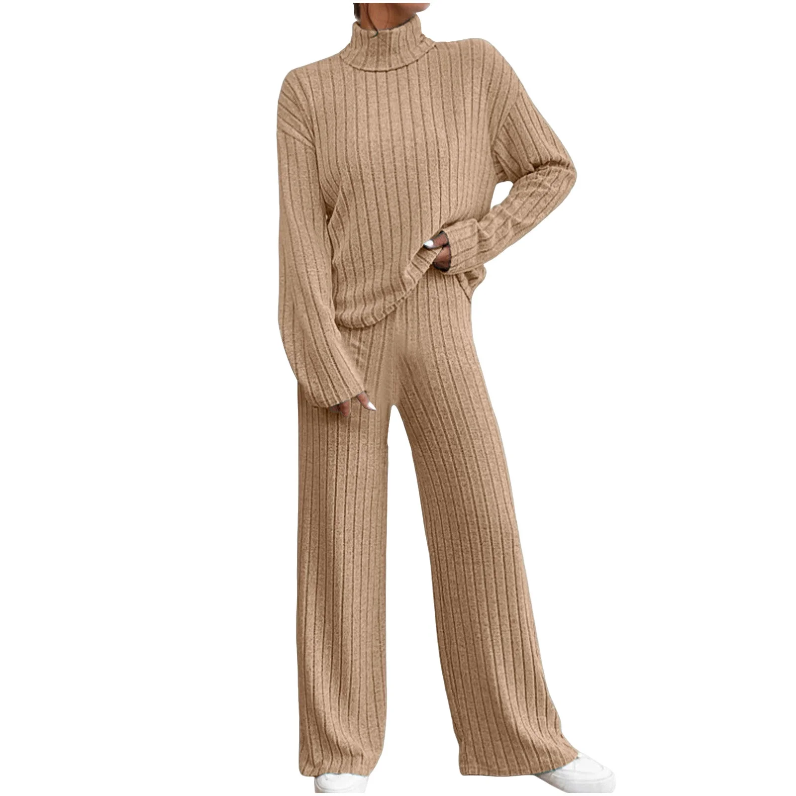 Oversized knit sweater with matching knit pants lounge set fall
