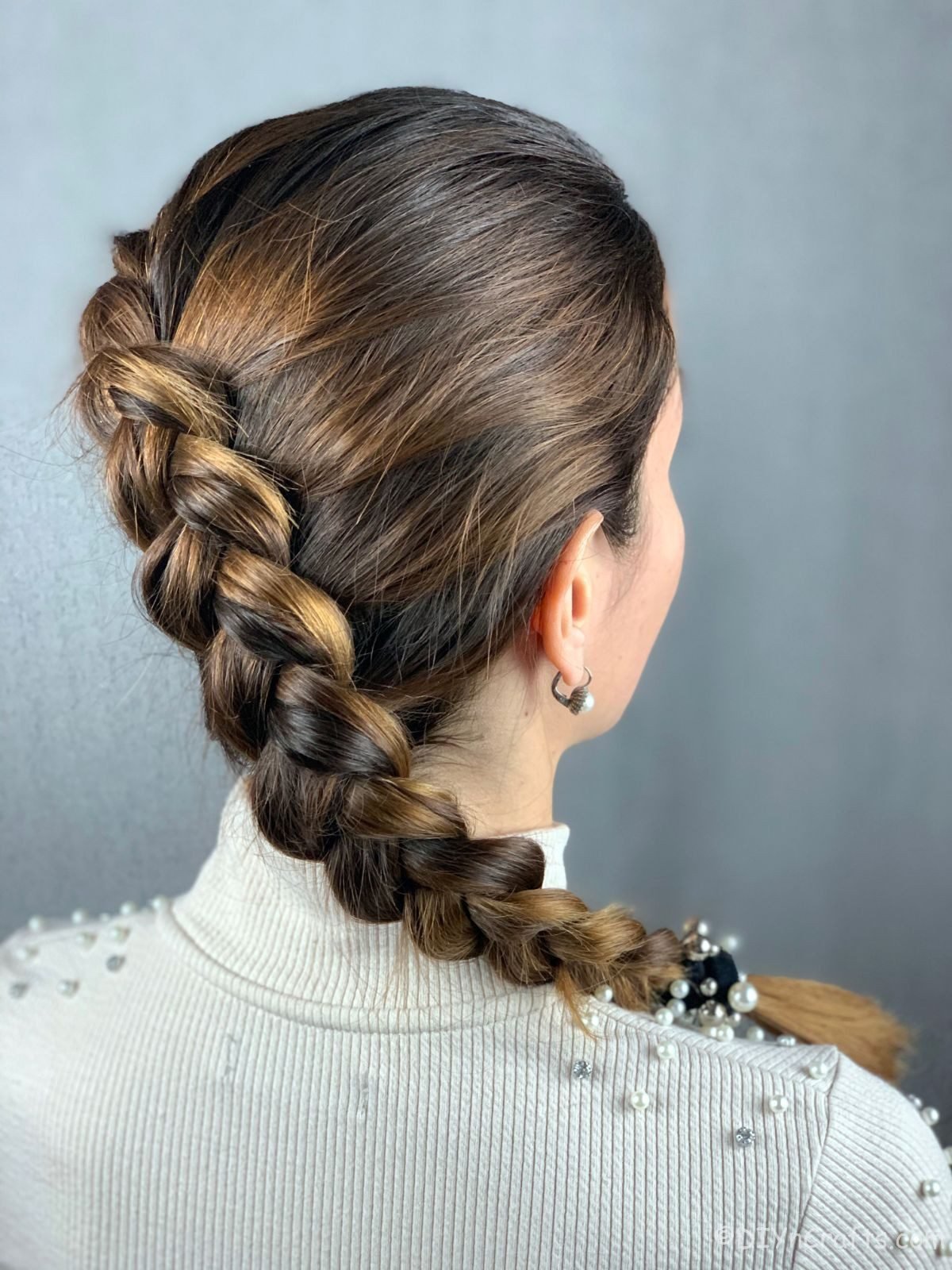 Side Dutch Braid Updo hairstyle