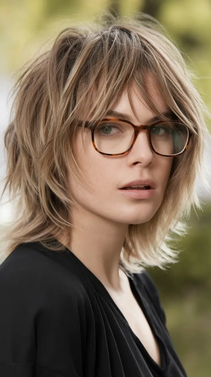 Choppy textured bob haircut fall