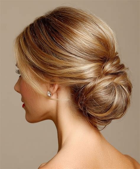 Classic chignon updo for long hair homecoming