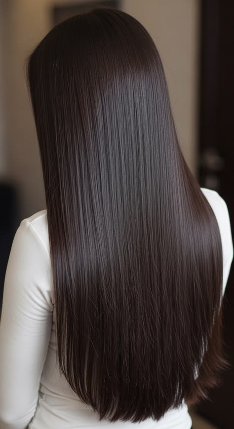 Long silk press hair